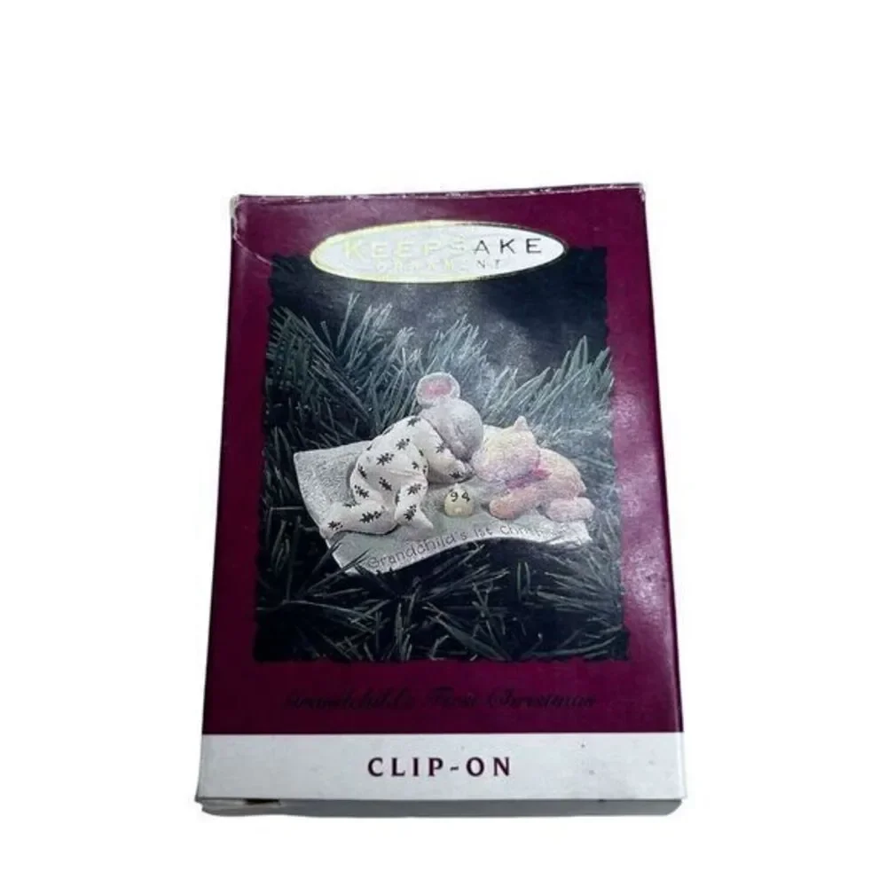 Hallmark Keepsake Ornament Grandchild First Christmas‎ 1994 Clip-On Newborn
